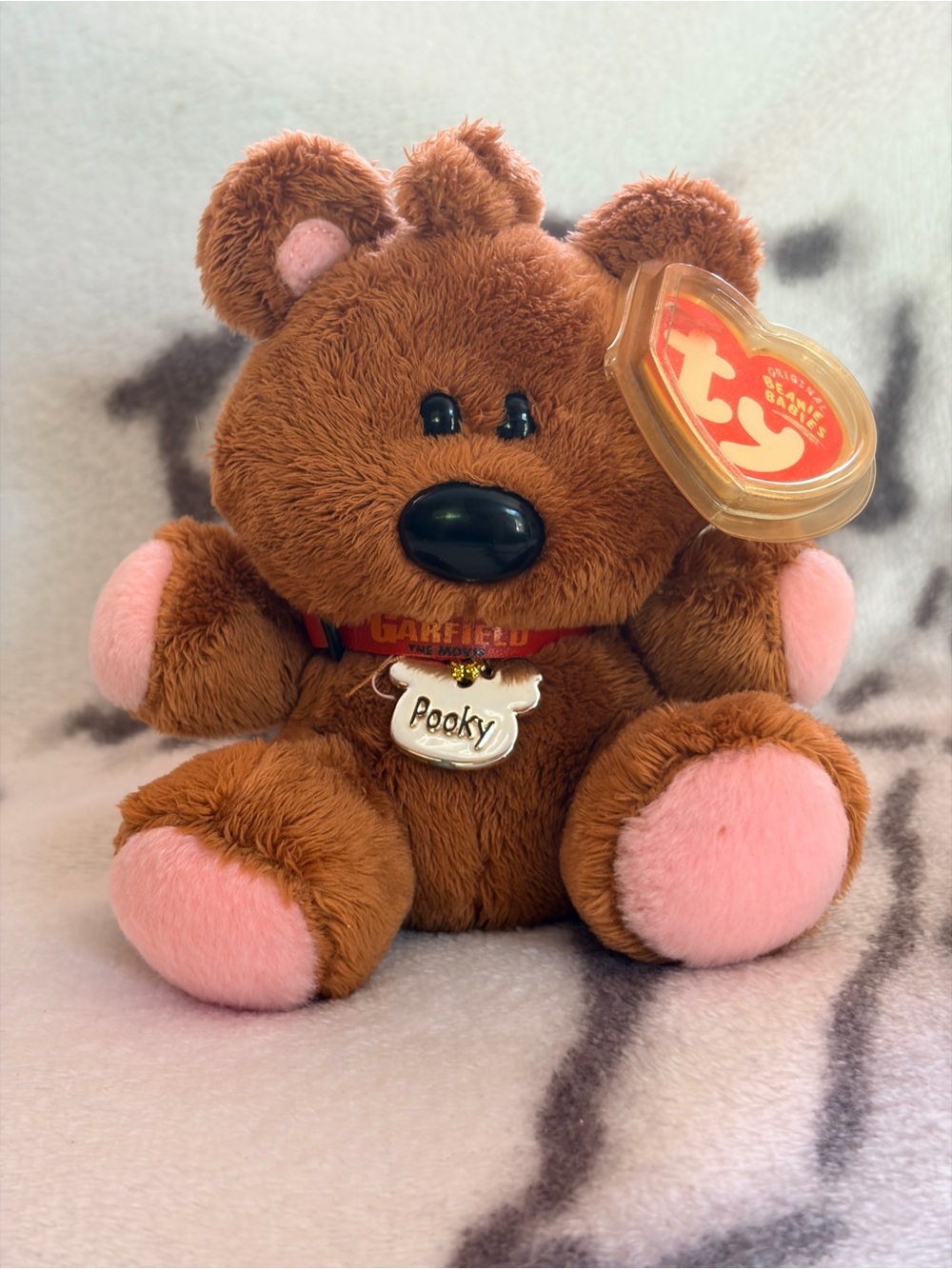 TY Beanie Babies POOKY the Bear 5” Plush from the 2004 Garfield Movie/EUC